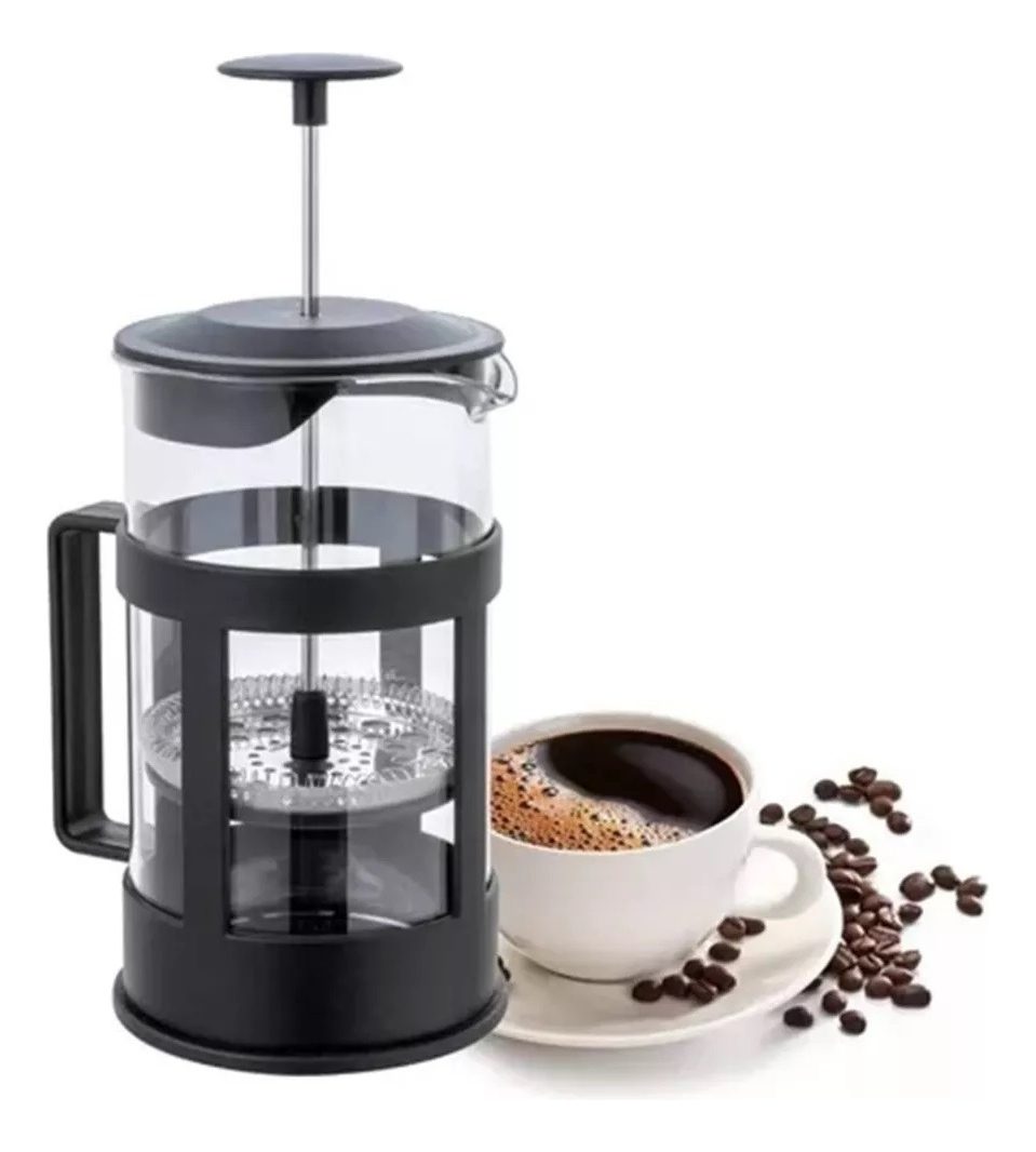 Cafetera Prensa Francesa 1000ml Vidrio Filtro 1 Litro Negra