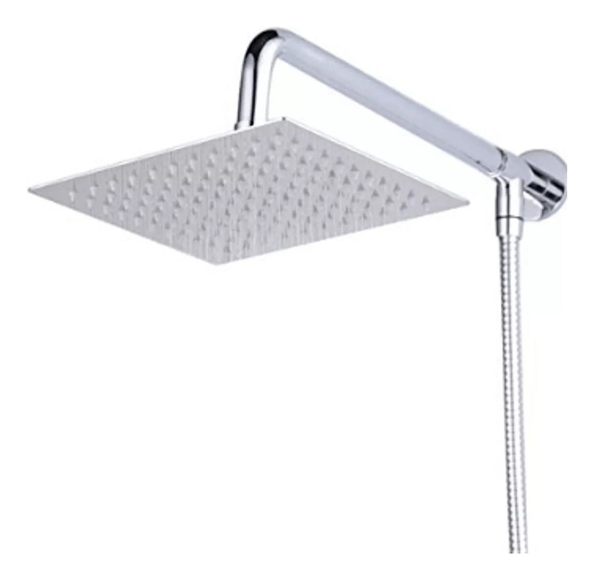 Plato Ducha Cuadrado 20 Cm + Brazo Para Flexible 30 Cm