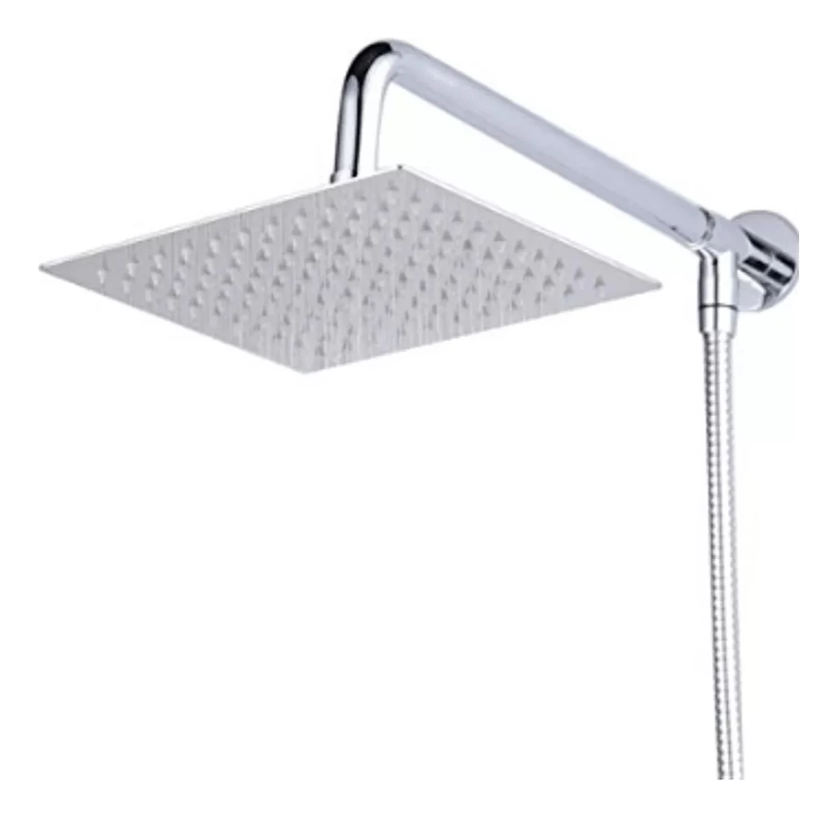 Plato Ducha Cuadrado 20 Cm + Brazo Para Flexible 30 Cm