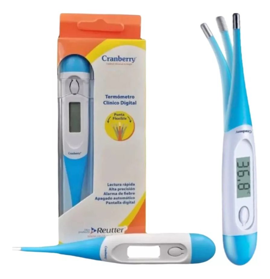 Termometro Digital Con Alarma Punta Flexible Cranberry