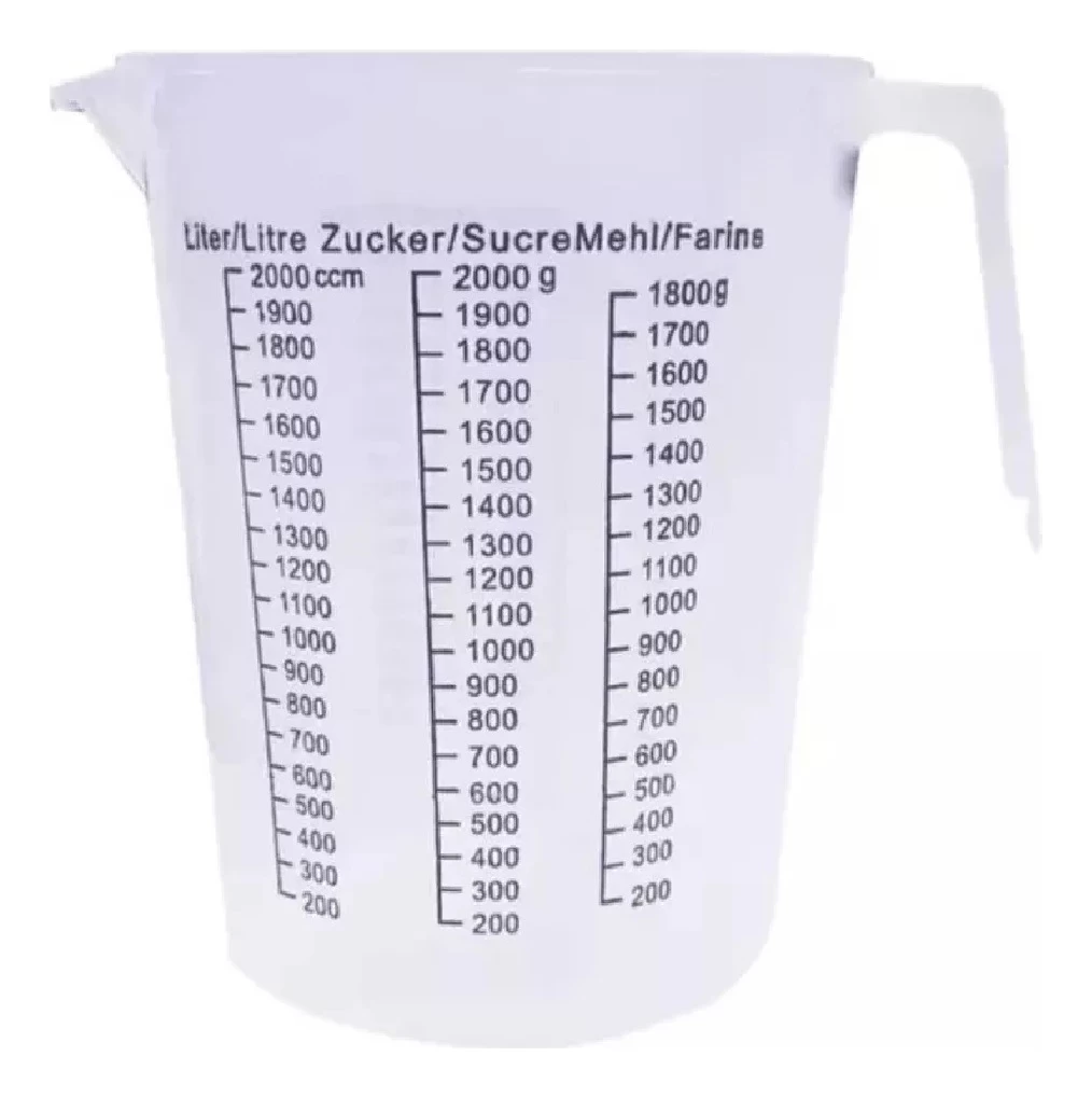 Jarra Medidora 2 Litros Cocina Pastelería Plastica