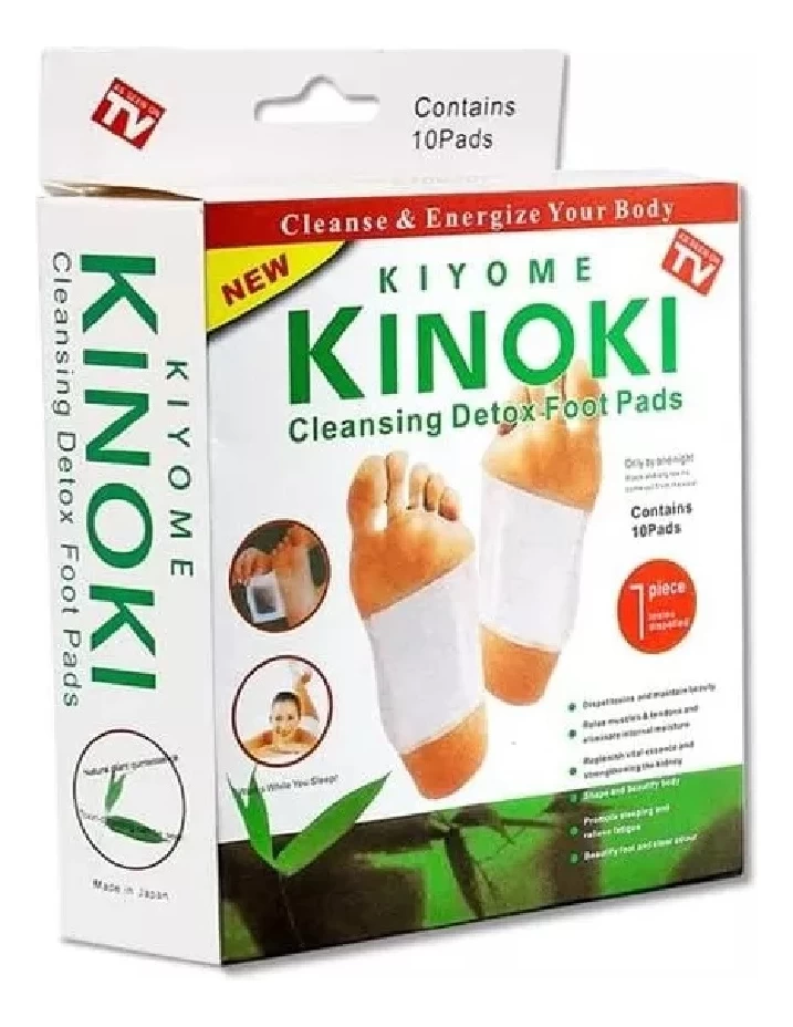 Kinoki Detox Desintoxicación Pies Cansados Dolor 10 Parches