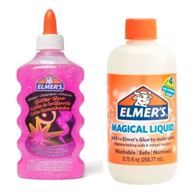 Set Pegamento Rosa 177ml + Activador De Slime 258ml Elmers