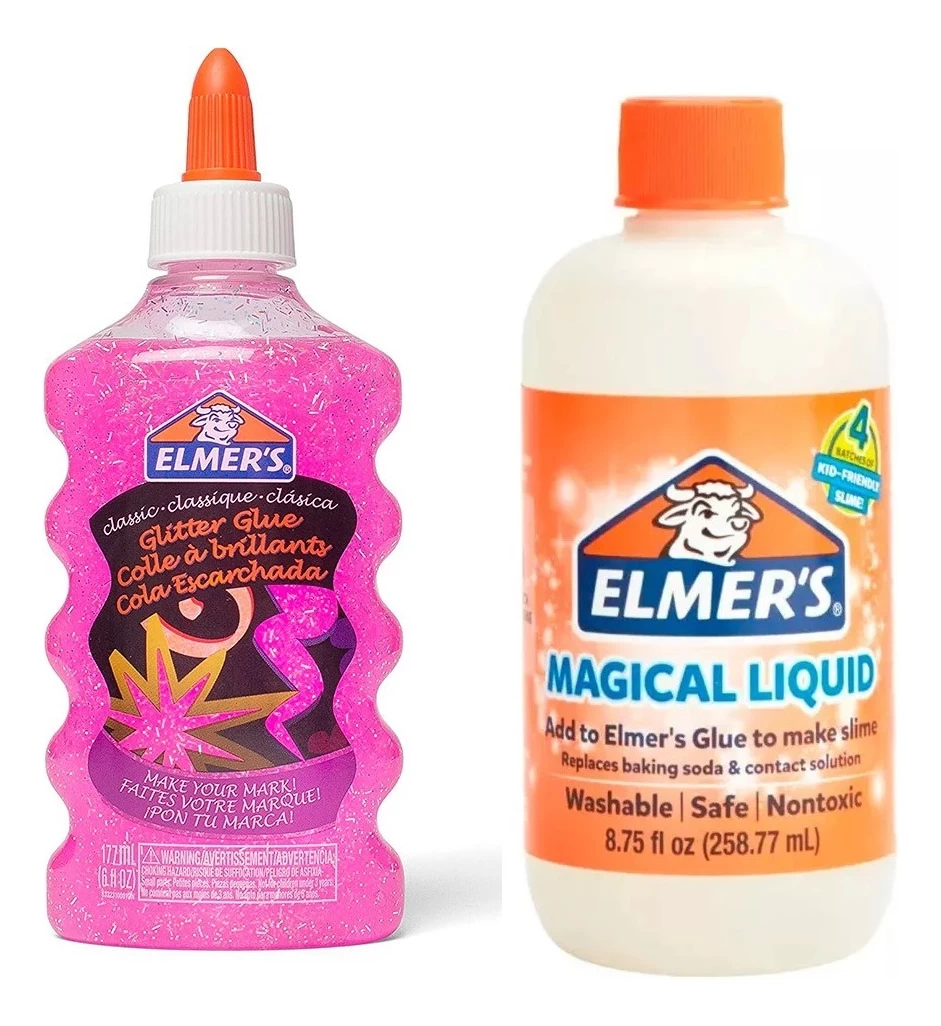 Set Pegamento Rosa 177ml + Activador De Slime 258ml Elmers