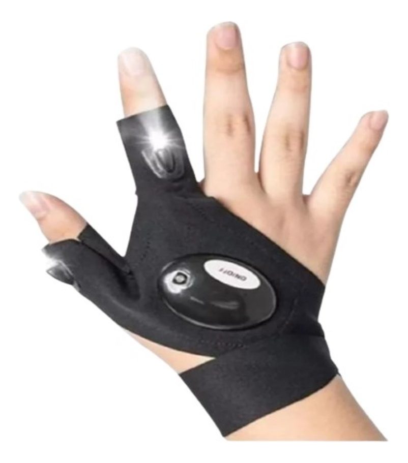 Guantes Dos Dedos Led Multiuso Pesca Camping Unidad