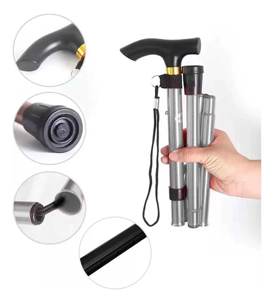 Baston Ortopedico Plegable Baston Apoyo Baston 85-95cm