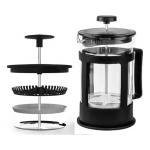 Cafetera Prensa Francesa 1000ml Vidrio Filtro 1 Litro Negra - Imagen 5