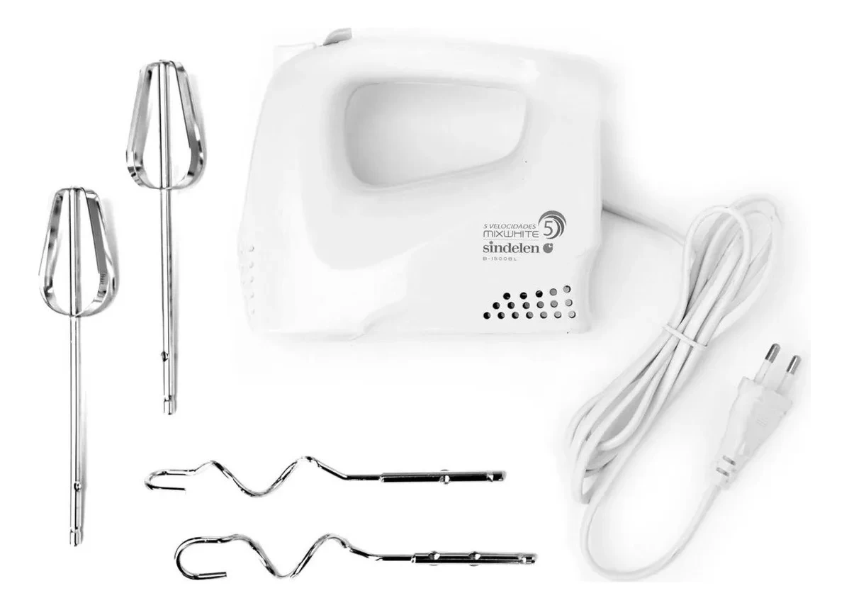 Batidora De Mano Sindelen B-1500bl Acero 5 Velocidades