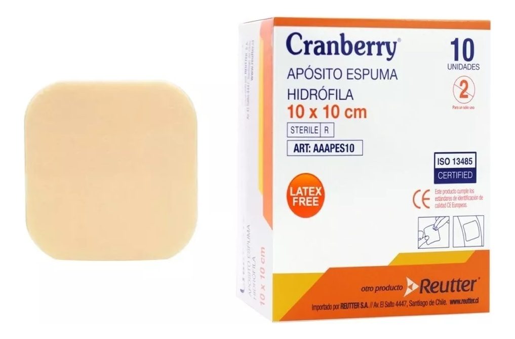 Apósito Espuma Hidrófila 10 X 10 Cranberry C/10 Unidades