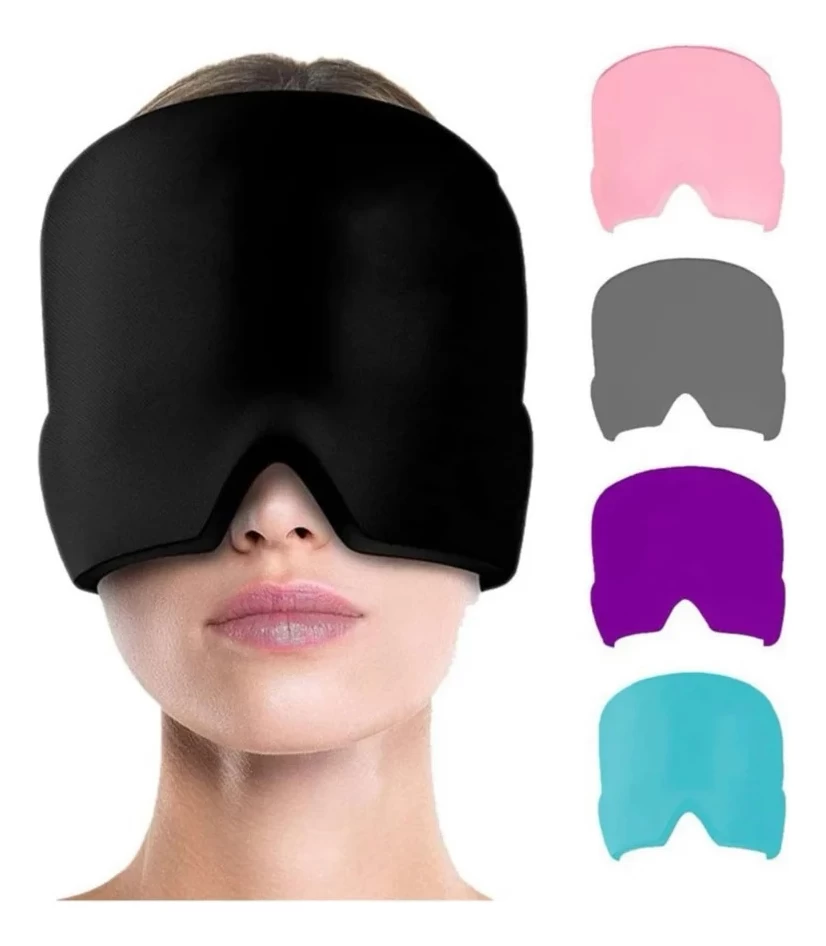 Gorro De Gel Alivio De Migraña Terapia De Frío Dolor Cabeza Negro