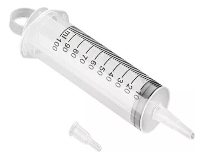 Jeringa De Plástico Alimentación 100ml Alimentadora