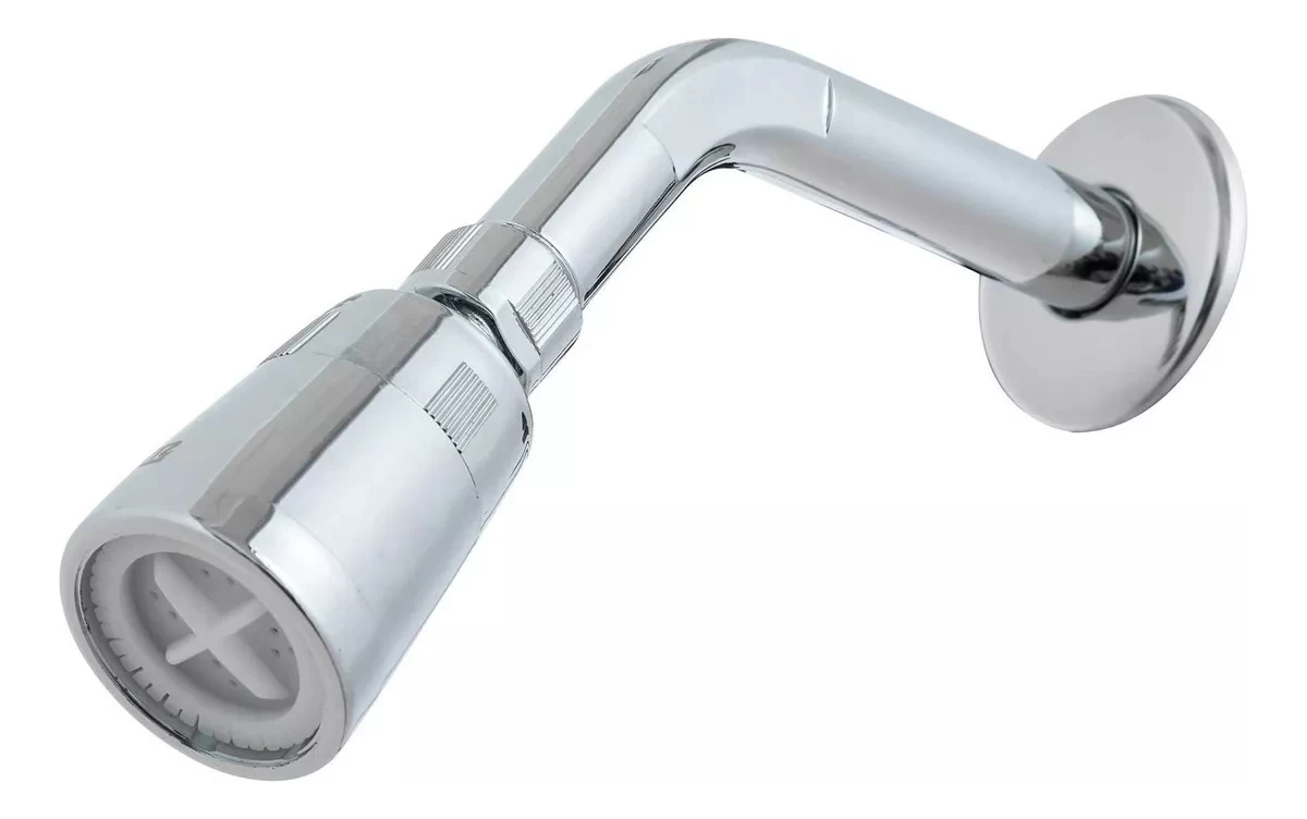 Brazo Ducha Cromada Plástico Al Muro Con Difusor Taumm