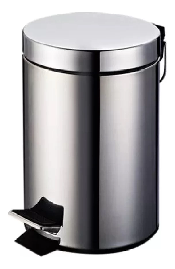 Basurero Papelero Pedal 5 Litros Acero Inoxidable Taumm