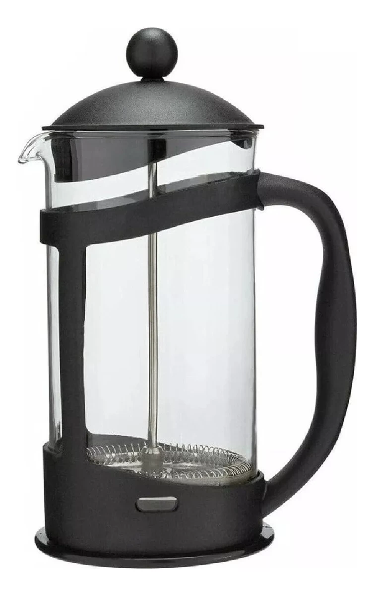 Prensa Francesa Cafetera Manual 600 Ml Vidrio Color Negro
