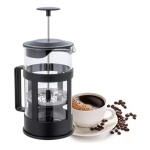 Cafetera Prensa Francesa 1000ml Vidrio Filtro 1 Litro Negra - Imagen 1