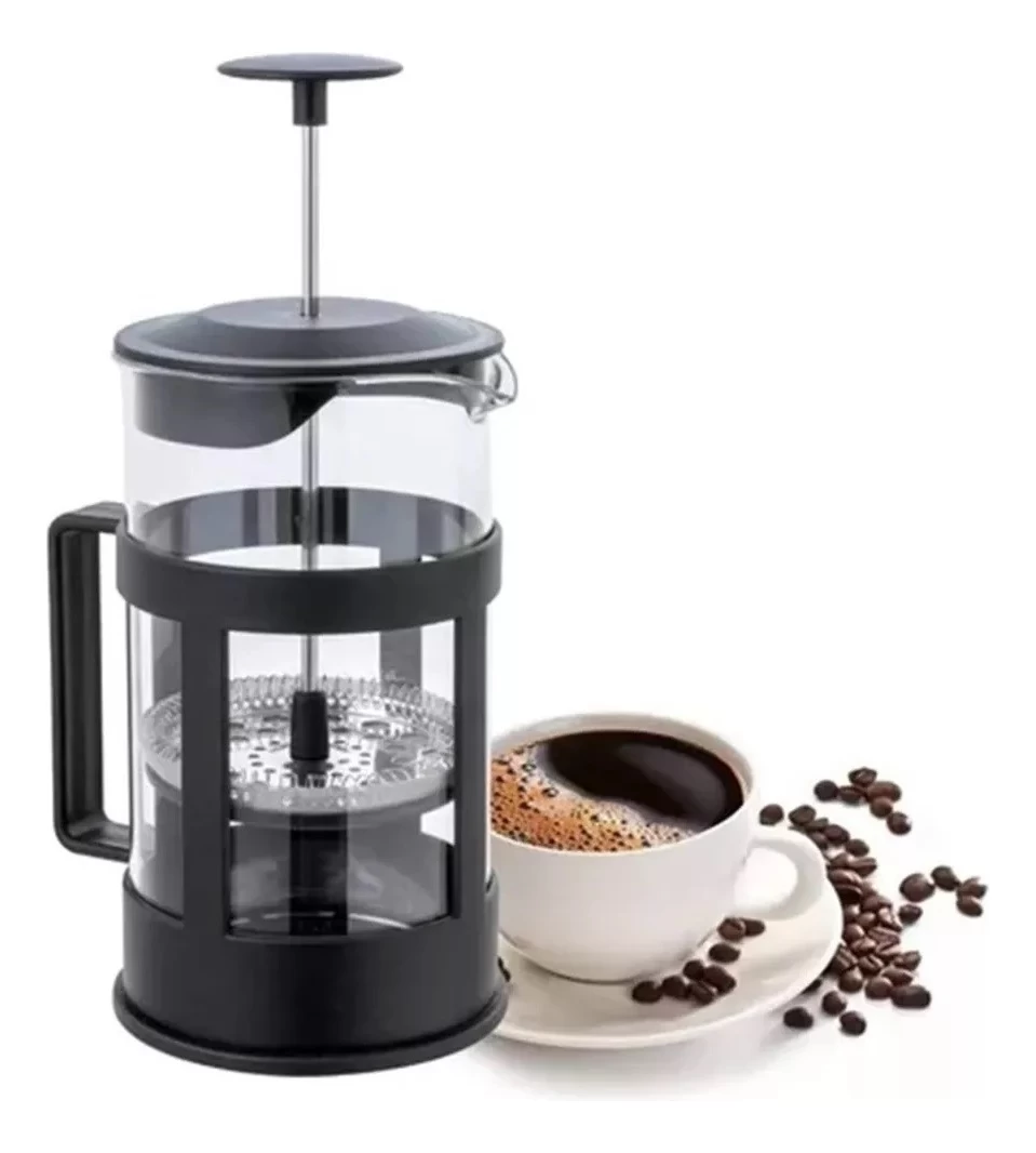 Cafetera Prensa Francesa 1000ml Vidrio Filtro 1 Litro Negra