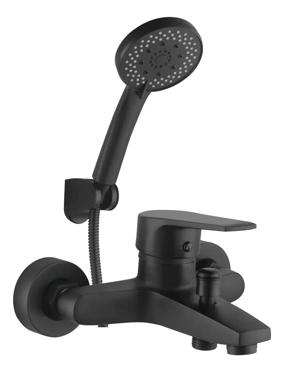 Llave Monomando Tina Ducha Notte Acabado Mate Negro Taumm