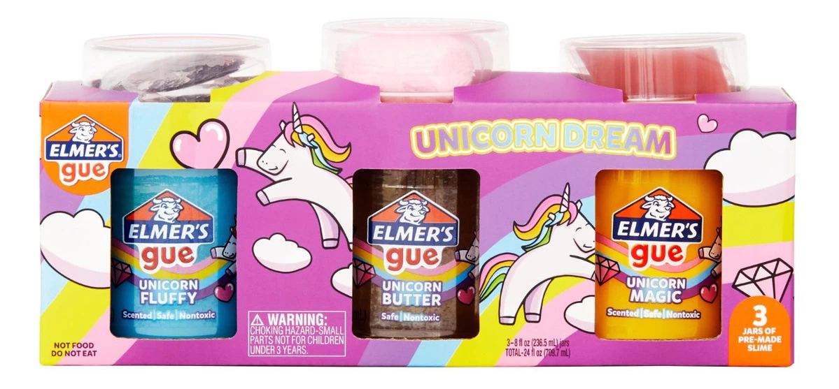Kit Slime Unicornio 3 Unidades 236ml Cada Uno Elmers Slime