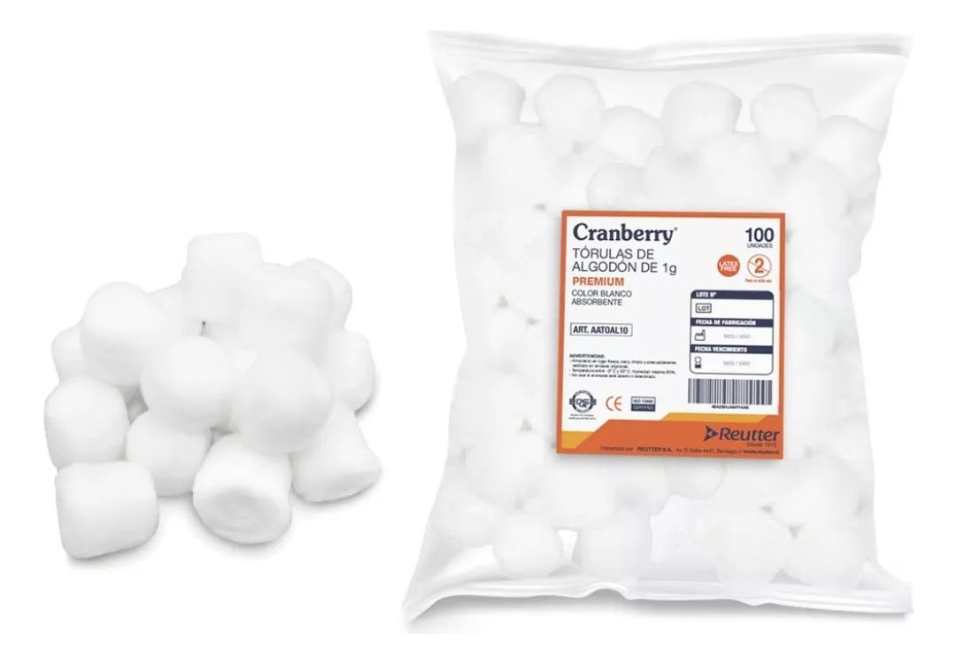 Tórulas Algodon De 1g Premium Cranberry 100 Unidades