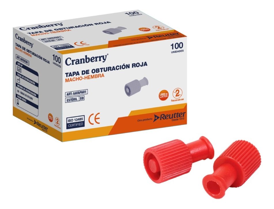 Tapa Obturación Roja Macho-hembra Cranberry Caja X100 Unid