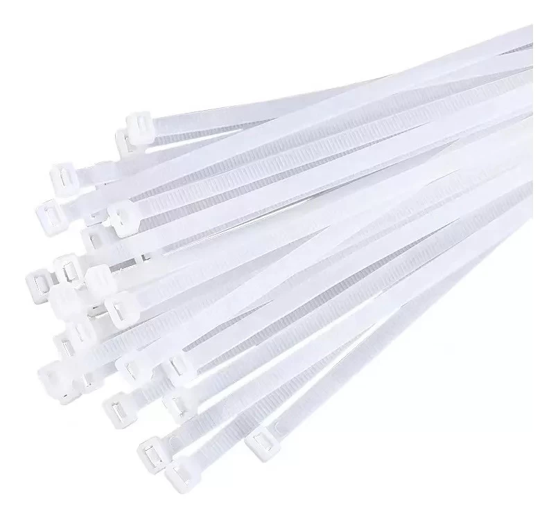 30 Amarras Plastica Bridas 5mmx250mm Abrazadera Nylon Blanca