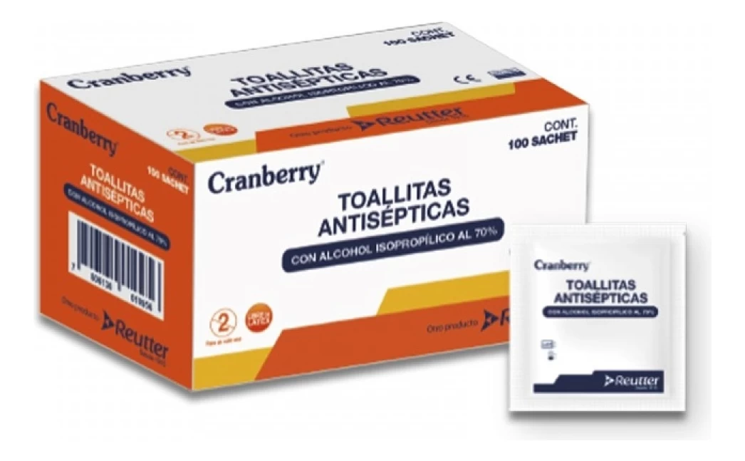 Toallitas Desinfectantes Con Alcohol Isopropílico 70% 100uni