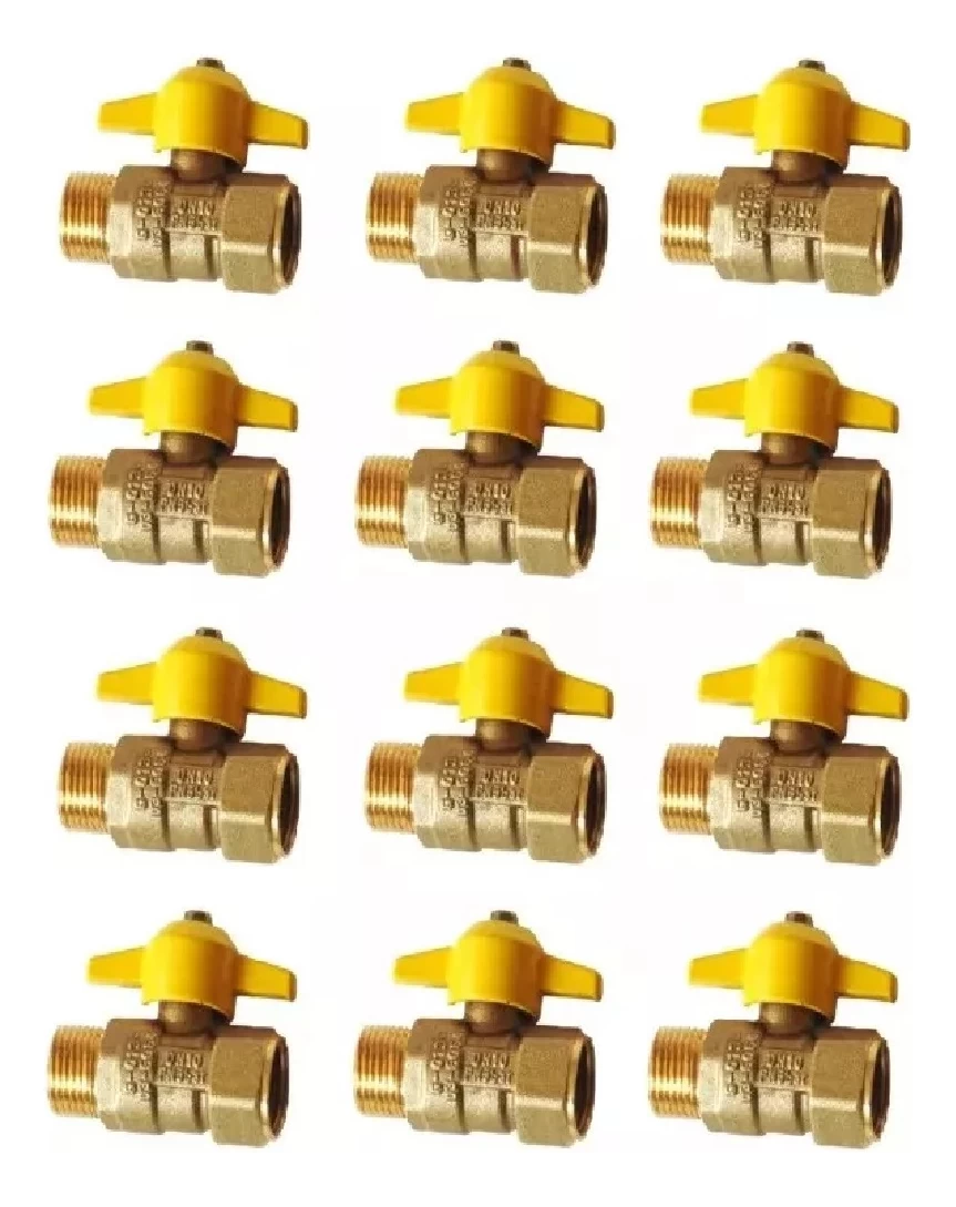 Pack 12 Llave De Paso Para Gas 1/2 Hi He Taumm