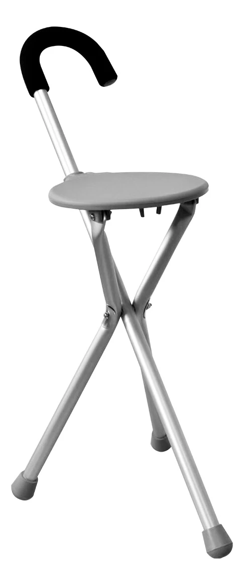 Bastón Con Asiento Plegable Vitalcare Color Gris