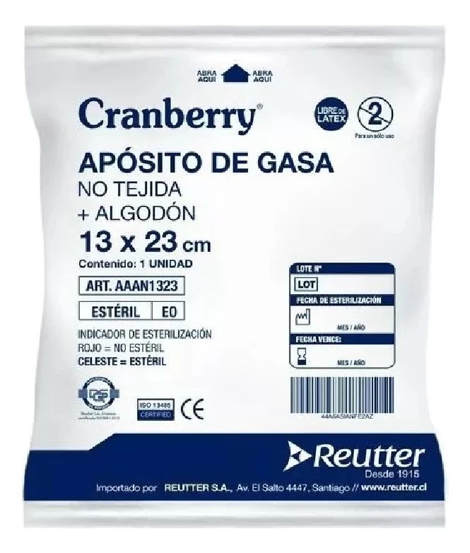 Apósito Gasa Algodon Estéril 13x23 (no Tejida) Pack X 10uni