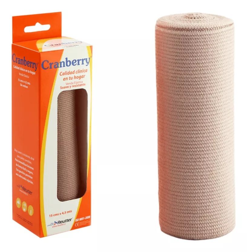Venda Elástica Suave Y Resistente 15cm X 4.5mtrs Cranberry