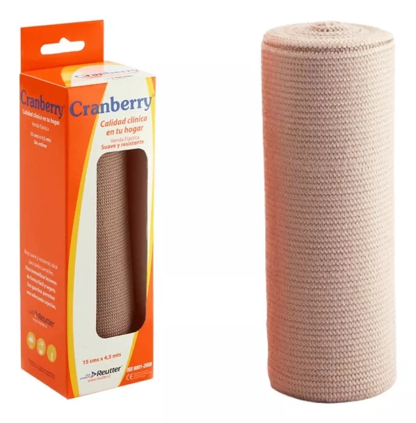 Venda Elástica Suave Y Resistente 15cm X 4.5mtrs Cranberry