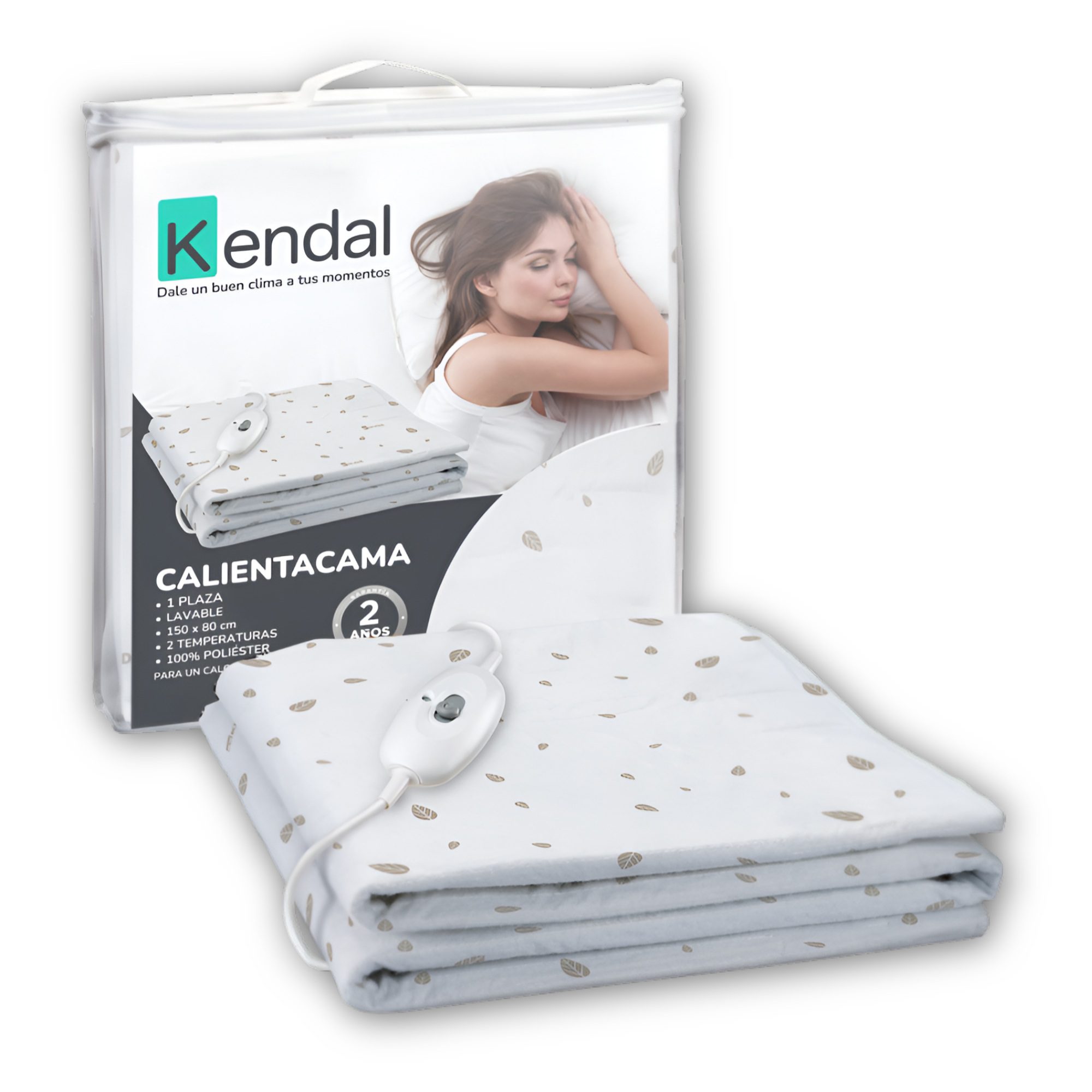 Calientacama Individual Kendal 1 Plaza 150x80cm Lavable