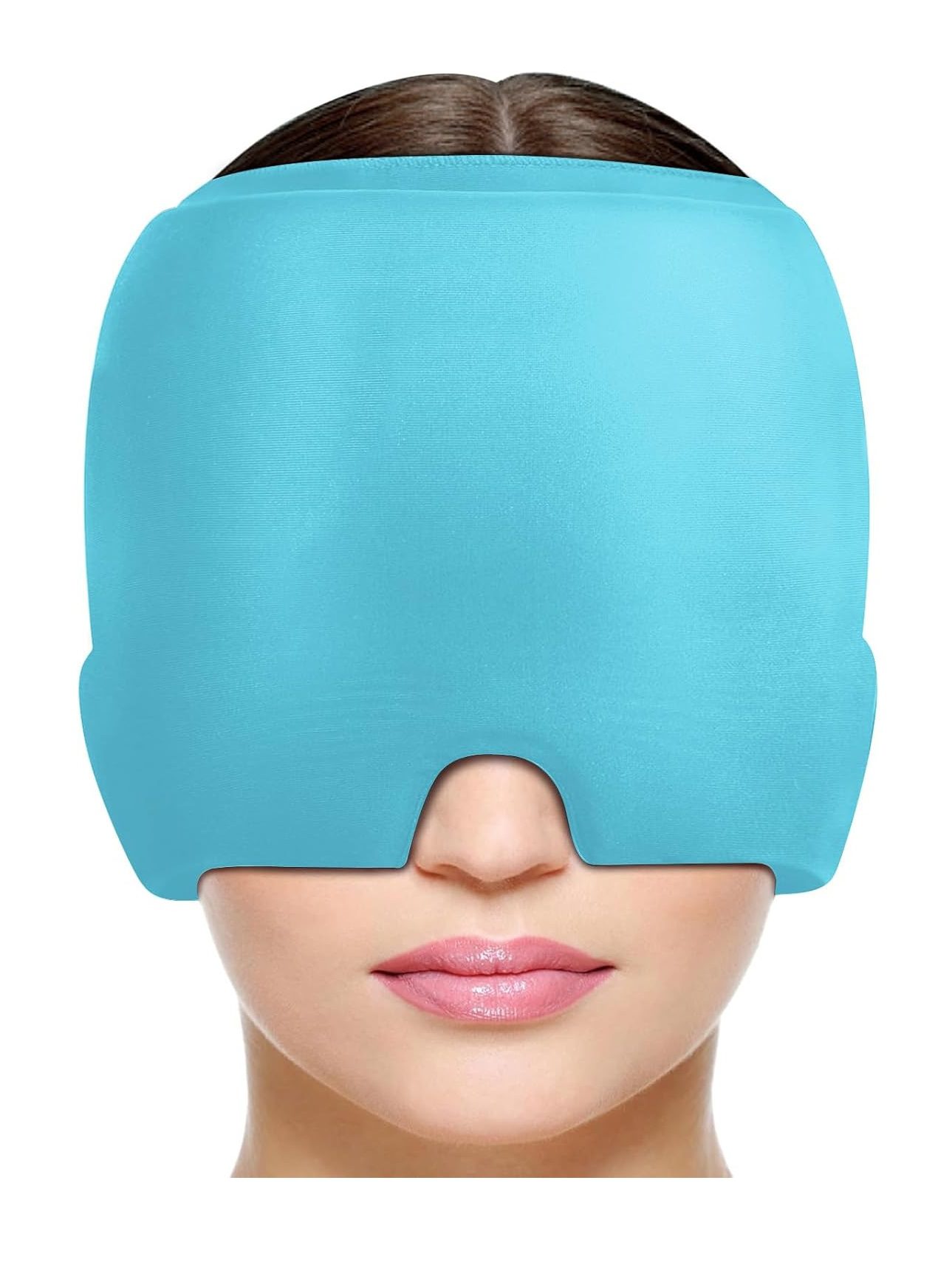 Gorro De Gel Alivio De Migraña Terapia De Frío Color Celeste
