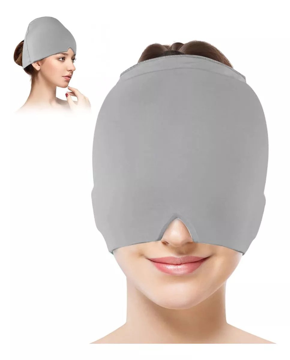 Gorro De Gel Alivio De Migraña Terapia De Frío Color Gris