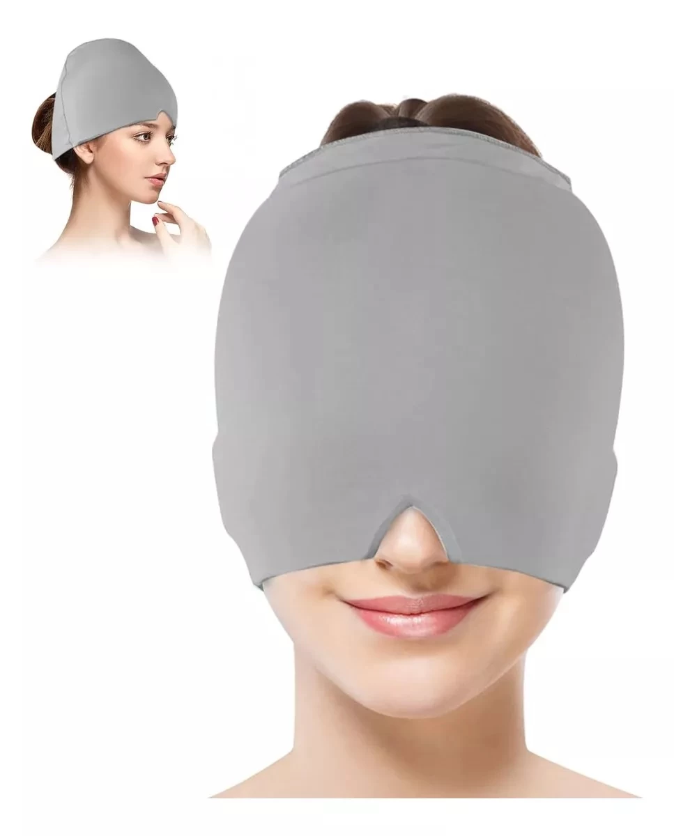 Gorro De Gel Alivio De Migraña Terapia De Frío Color Gris